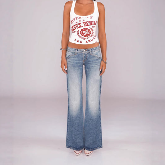 Women's Low-rise Straight-leg Denim Jeans