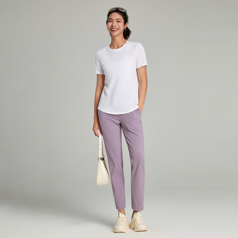 Straight-leg Casual Cropped Pants For Women