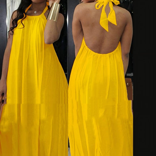Strap Bohemian Candy-Colored Womens Dress